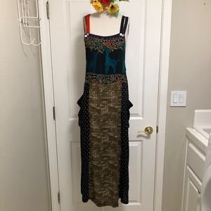 NWOT - Colorful Multi-Fabric Boho Style Jumper Dress